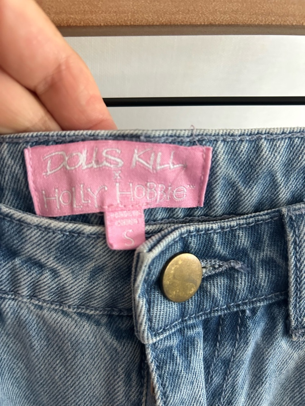 Dolls Kill X Holly Hobbie Denim Patch Mini Skirt S - Picture 4 of 10